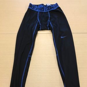 Men's Nike pro combat full compression pants blue
